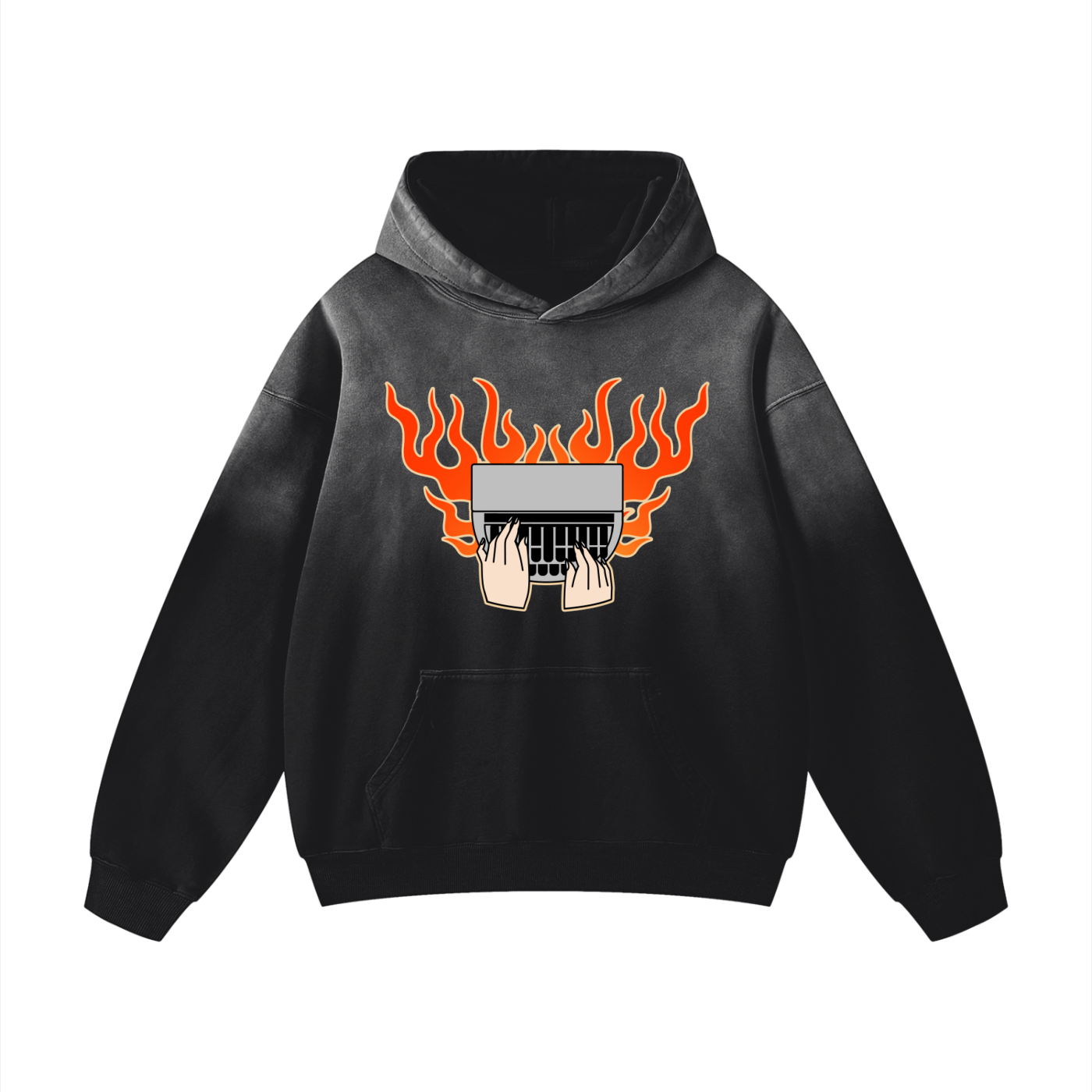 Steno Flame Heavyweight Sunfade Oversized Hoodie