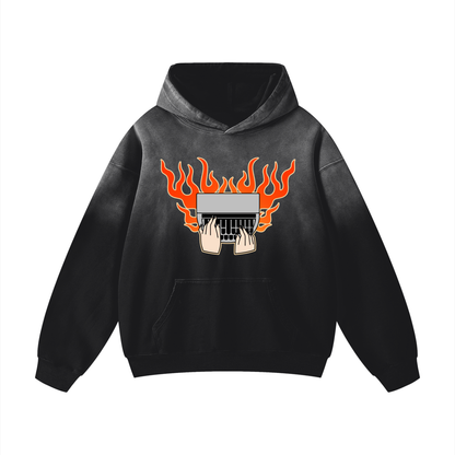 Steno Flame Heavyweight Sunfade Oversized Hoodie