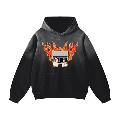 Steno Flame Heavyweight Sunfade Oversized Hoodie