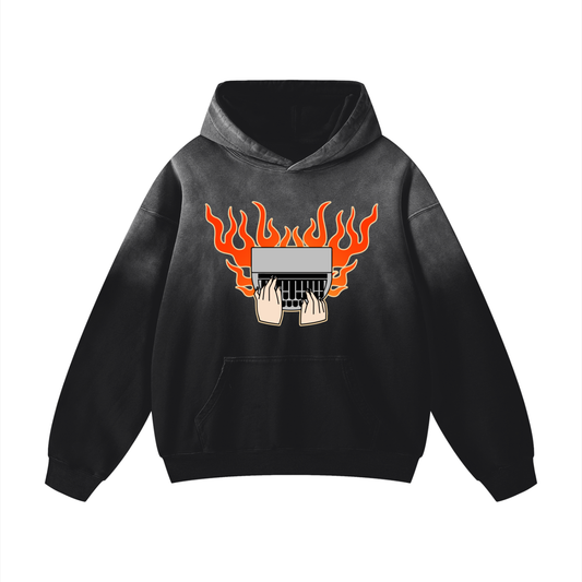Steno Flame Heavyweight Sunfade Oversized Hoodie